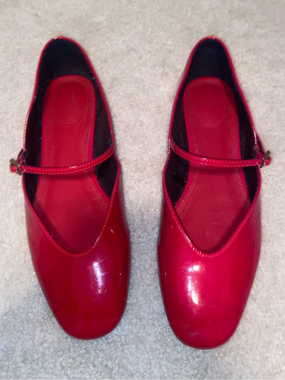 Zara Red Patent Mary Jane Flats